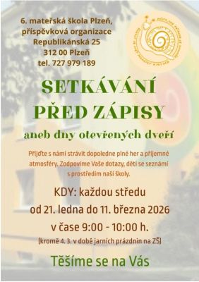 plakát setkávání před&nbsp;zápisy